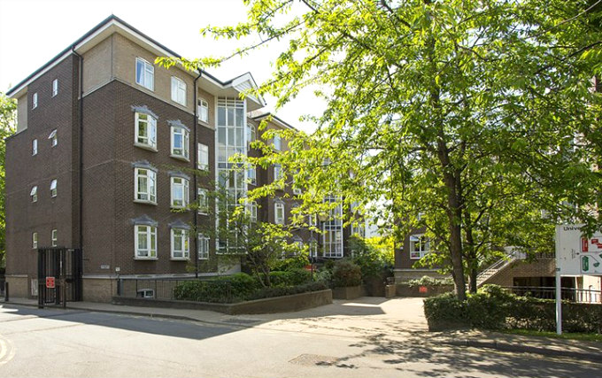 The entrance to Ifor Evans Hall