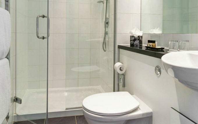 A typical bathroom at Berjaya Eden Park Hotel