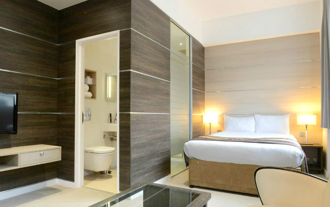 A double room at MIC Hotel London
