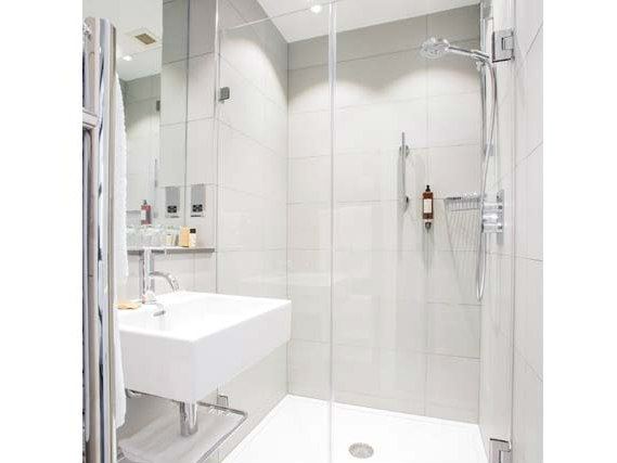 A typical shower system at Astor Court Hotel