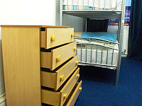 Storage space at Hyde Park Hostel