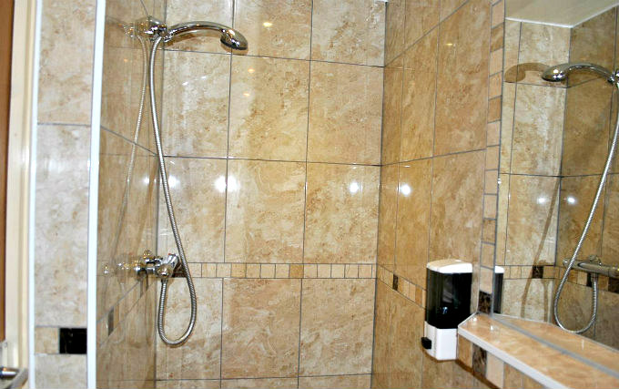 A typical shower system at Carlton Hotel