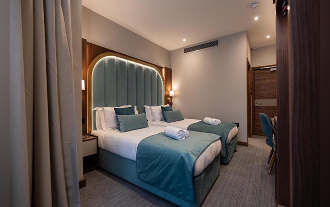 A comfortable twin room at St Mark Hotel London