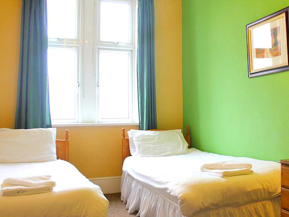 A typical twin room at Antigallican Hotel