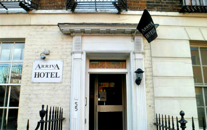 The exterior of Arriva Hotel