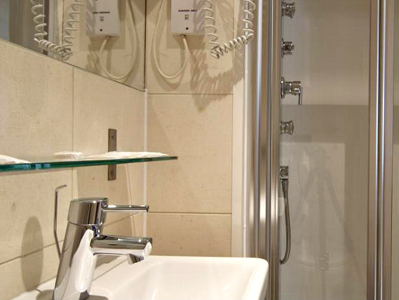 Bathrooms are stylish and modern