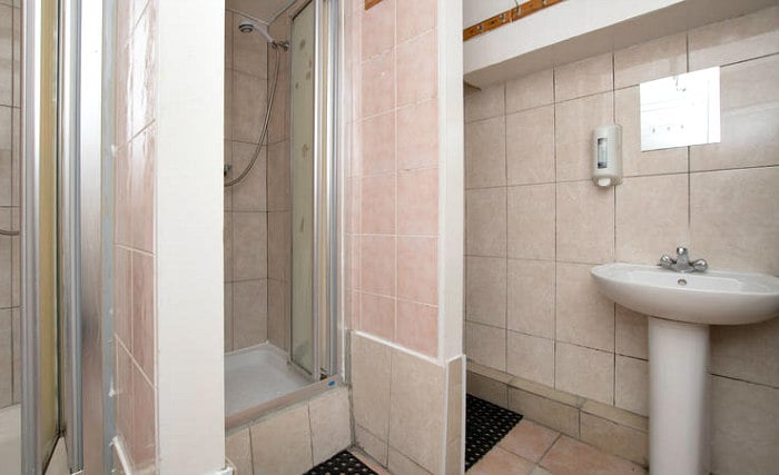 A typical shared bathroom at Central Hotel