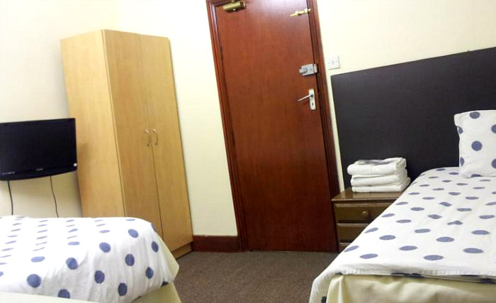 A typical twin room at Barking Park Hotel