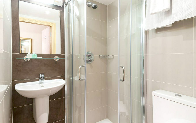 A typical shower system at Rose Court Hotel