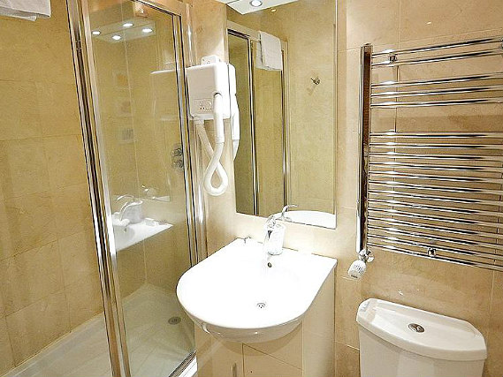 Relax in the private bathroom in your room