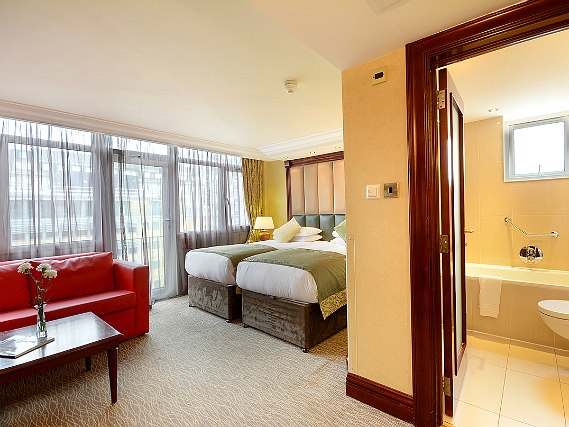 A twin room at Shaftesbury Premier London Paddington Hotel is perfect for two guests