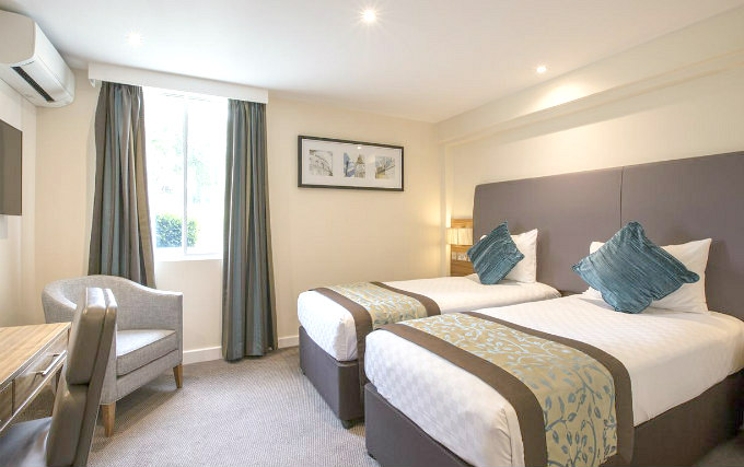 A typical twin room at Thistle Hotel Heathrow