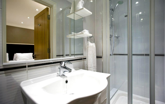 A typical shower system at Chiswick Hotel London
