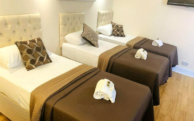 A typical triple room at The London Paddington Hotel