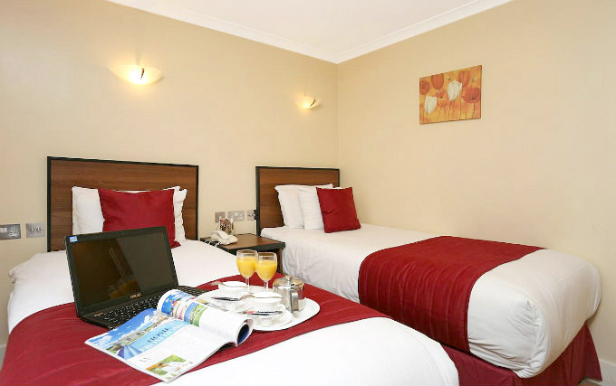 A twin room at Elysee Hotel