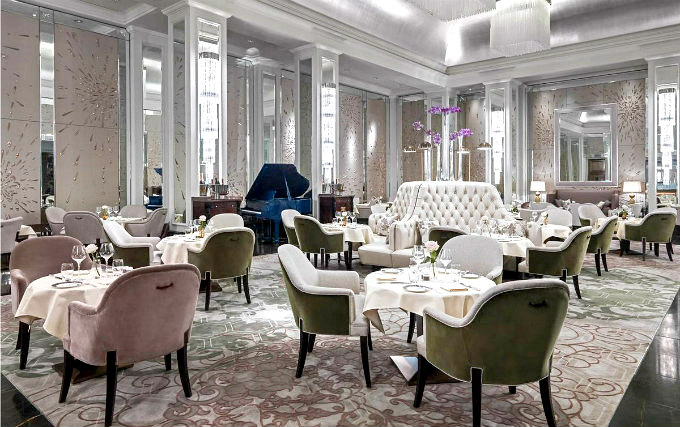 Relax and enjoy your meal in the Dining room at Langham Hotel London