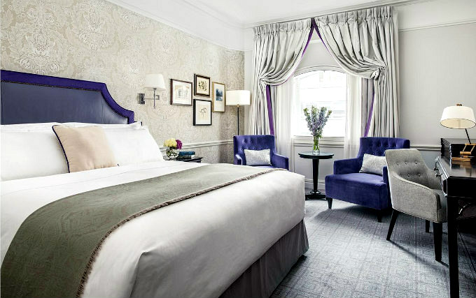 A typical double room at Langham Hotel London