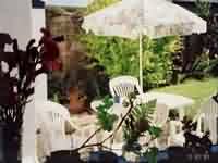 The patio seating area