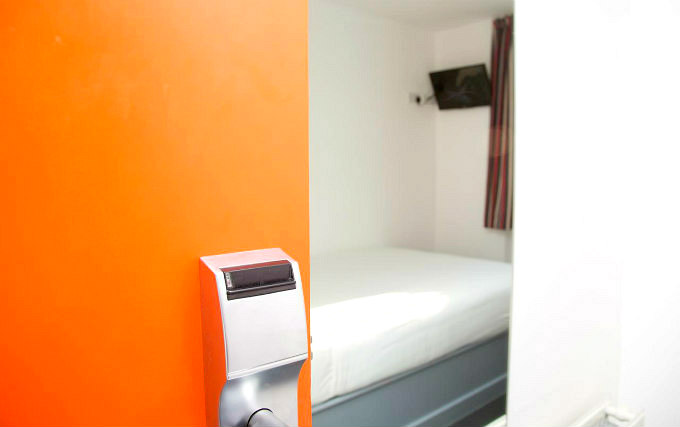 A typical single room at Boulevard Hotel