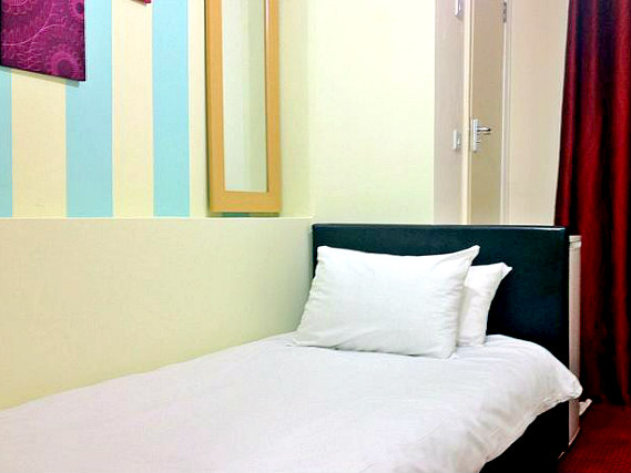 A typical single room at City View Hotel Roman Road Market