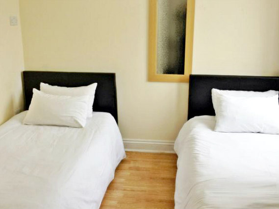 A typical twin room at City View Hotel Roman Road Market
