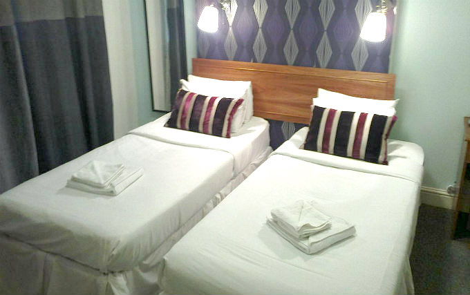 A twin room at So Paddington Hotel