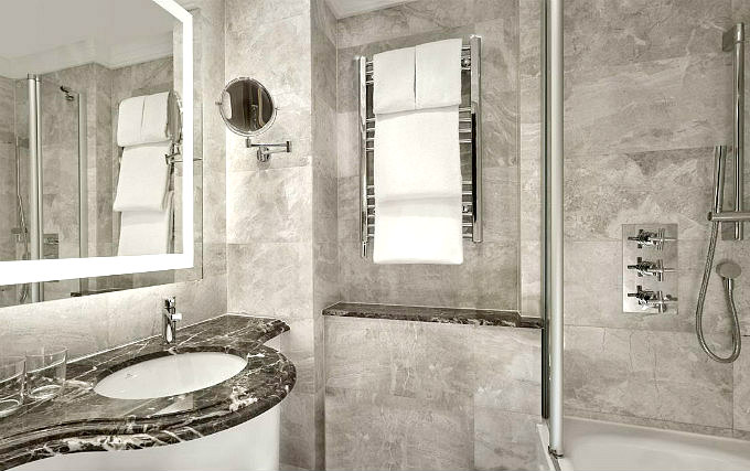 A typical shower system at Westbury Mayfair Hotel