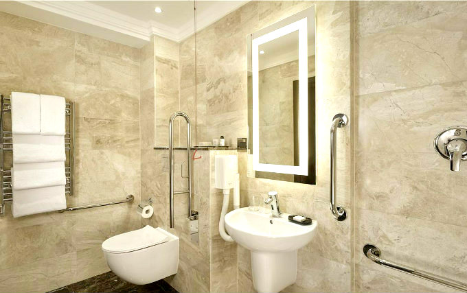A typical bathroom at Westbury Mayfair Hotel