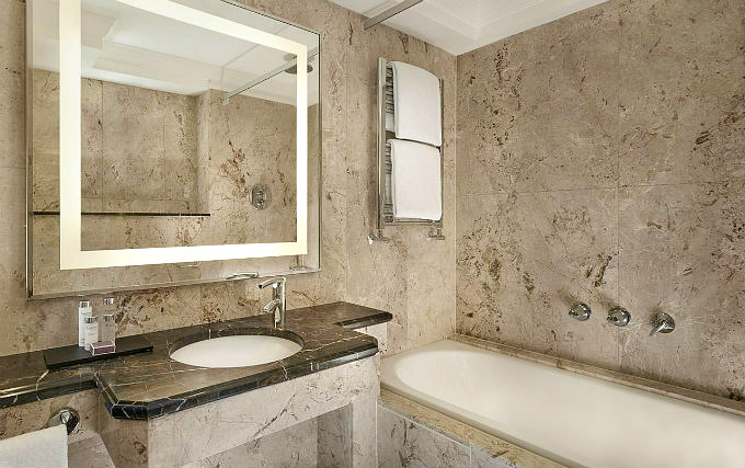 A typical bathtup at Westbury Mayfair Hotel