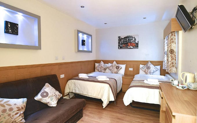 A typical triple room at Linden House Hotel