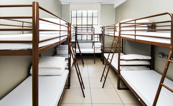 Save money by booking a bed in a shared dorm room