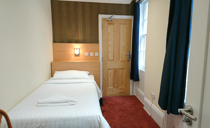 A single room at Mina House Hotel London
