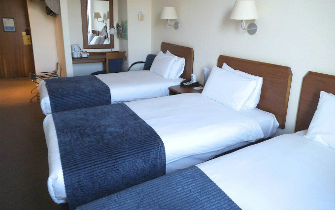 A typical triple room at Airport Inn Gatwick