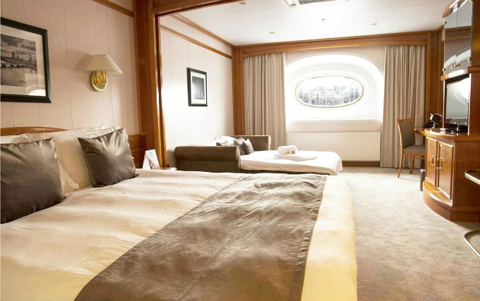 A typical triple room at Sunborn Yacht Hotel