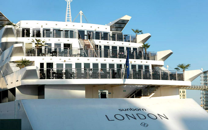 The exterior of Sunborn Yacht Hotel