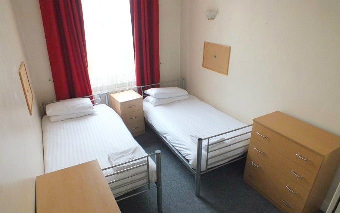 A twin room at Clifton Apartments