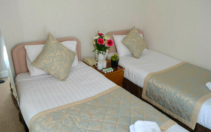 A typical twin room at Shellbourne Hotel