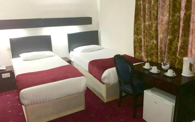 A twin room at Blue Star Hotel London