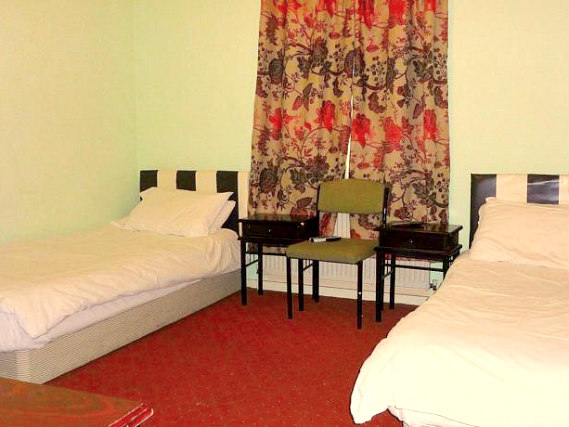 A twin room at City View Hotel London is perfect for two guests