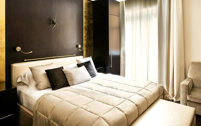 A typical double room at Baglioni Hotel