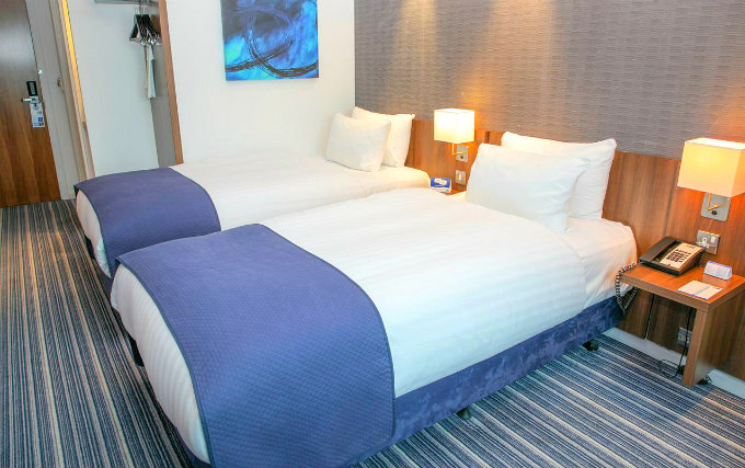 A typical twin room at Holiday Inn Express London Heathrow T5