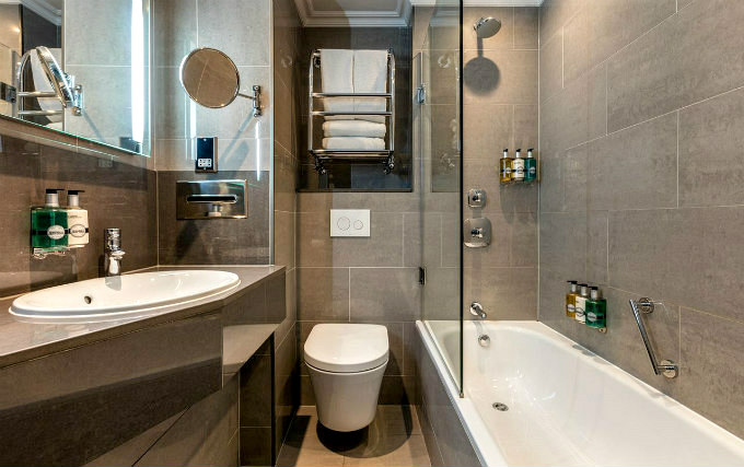 A typical bathroom at Radisson Blu Edwardian Mercer Street Hotel London