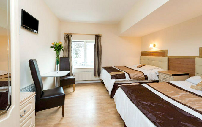 A typical quad room at Golders Green Hotel London