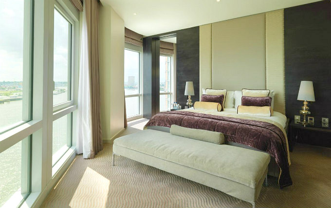 A typical double room at Radisson Blu Edwardian New Providence Wharf Hotel