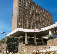 A double room at Ramada Plaza London