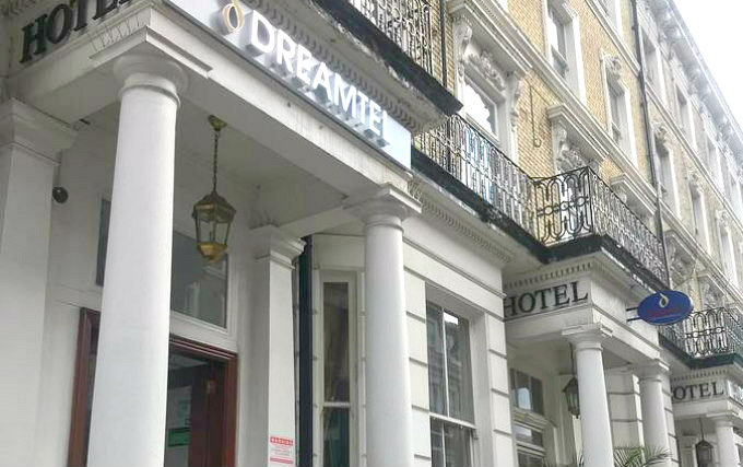 The exterior of Ramsees Hotel