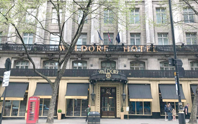 The exterior of The Waldorf Hilton London