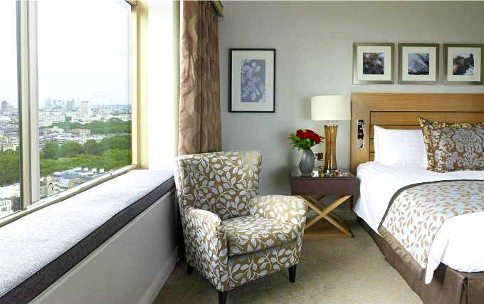 A typical double room at London Hilton