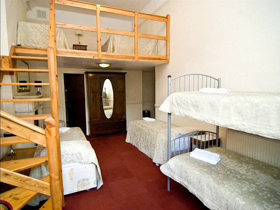A typical dorm room at St Simeon Hotel