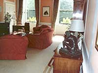 Apartment lounge overlooks the square